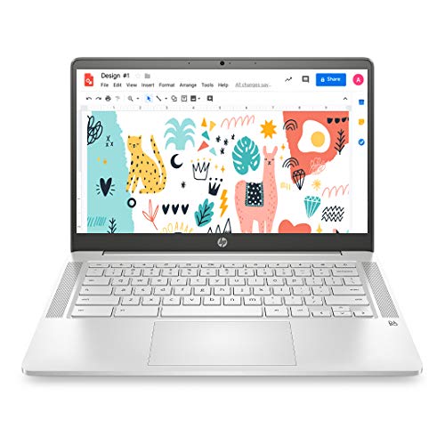 (Refurbished) HP Chromebook 14a-na0003TU Intel N4020 14 inches Thin & Light Touchscreen Laptop - 1366 x 768 (HD Ready), LCD, LED (4GB/64GB SSD + 256GB Exp&able/Chrome OS), Mineral Silver