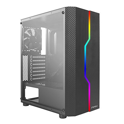 Antec NX230 NX Series-Mid Tower Gaming Cabinet Computer case with RGB Front Supports ATX, M-ATX, ITX Motherboard with Transparent Side Panel,1 x 120 mm Fan in Rear