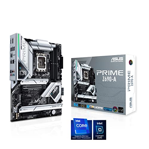 ASUS Prime Z690-A LGA 1700(12th Gen Intel Core) ATX Motherboard with PCIe 5.0, Four M.2 Slots, DDR5, Intel 2.5Gb LAN, HDMI, DP, USB 3.2 Type-C and Thunderbolt 4, Black
