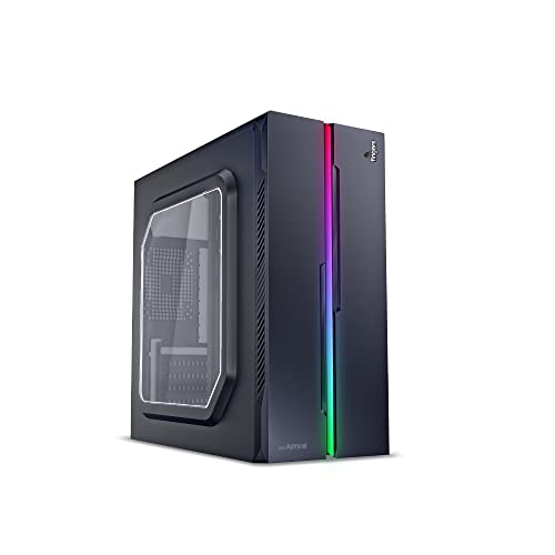 Fingers RGB-Admiral Computer Case (Full ATX PC Cabinet with ARGB Lights | 7 Colours &13 pre-Set Modes | Toughened Glass Transparent Side Panel | SMPS Bundled)