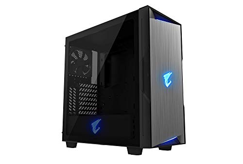 GIGABYTE AORUS C300G CASE with Tempered Side Glass Panel and RGB, Black, H=480 W=210 D=435 mm