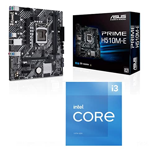Intel Core i3 10105 10th Gen Generation Processor 6MB Cache, up to 4.40 GHz Clock Speed with Asus Prime H510M-E Motherboard with M2 Socket Combo for Office Editing Casual Gaming 3 Years Warranty