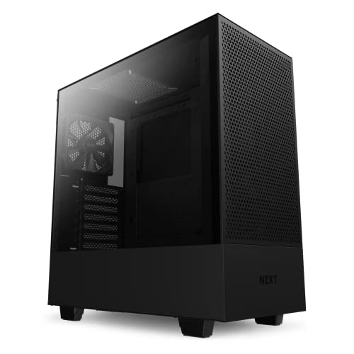 Nzxt H510 Flow Mid Tower Computer Case - Black I Gaming Cabinet Support Mini-ITX, MicroATX, ATX Motherboard 2 x 120 mm Fan Included