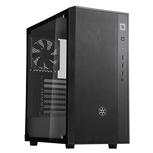 SilverStone FARA R1 Black ATX Micro-ATX Mini-ITX Mid Tower Computer Case with Tempered Glass Side Panel and Magnetic Dust Filter