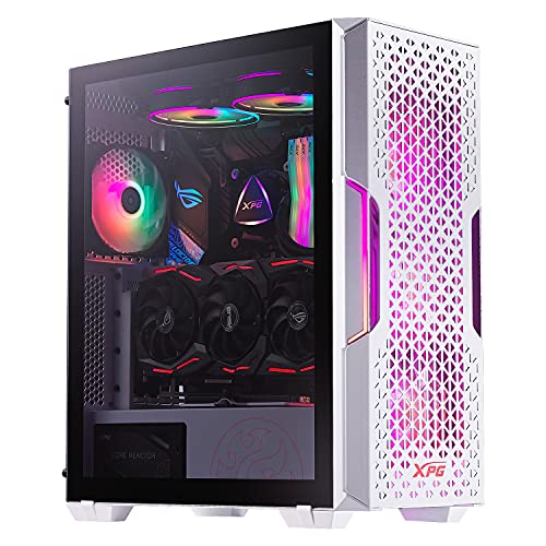XPG STARKER AIR Mid Tower White Computer Case I Gaming Cabinet I Supports ATX Motherboard with 2 X 120mm Fans Included .