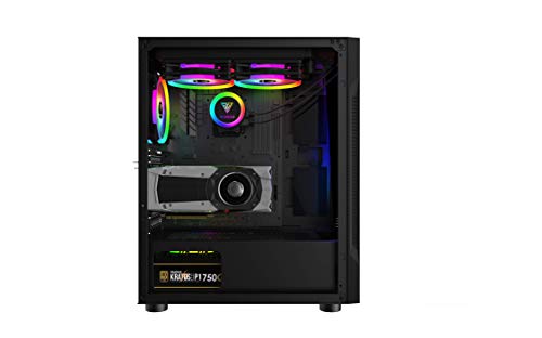 Gamdias Argus E2 Elite Mid Tower Gaming Cabinet with 1 x 120mm Rear Pre-Installed Fan and Side Tempered Glass Panel Compatible with ATX/Micro-ATX/Mini-ITX Motherboard